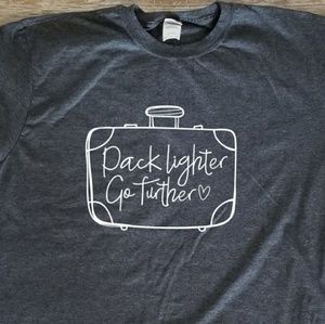 Pack Light, Go Further -unisex heather grey tshirt